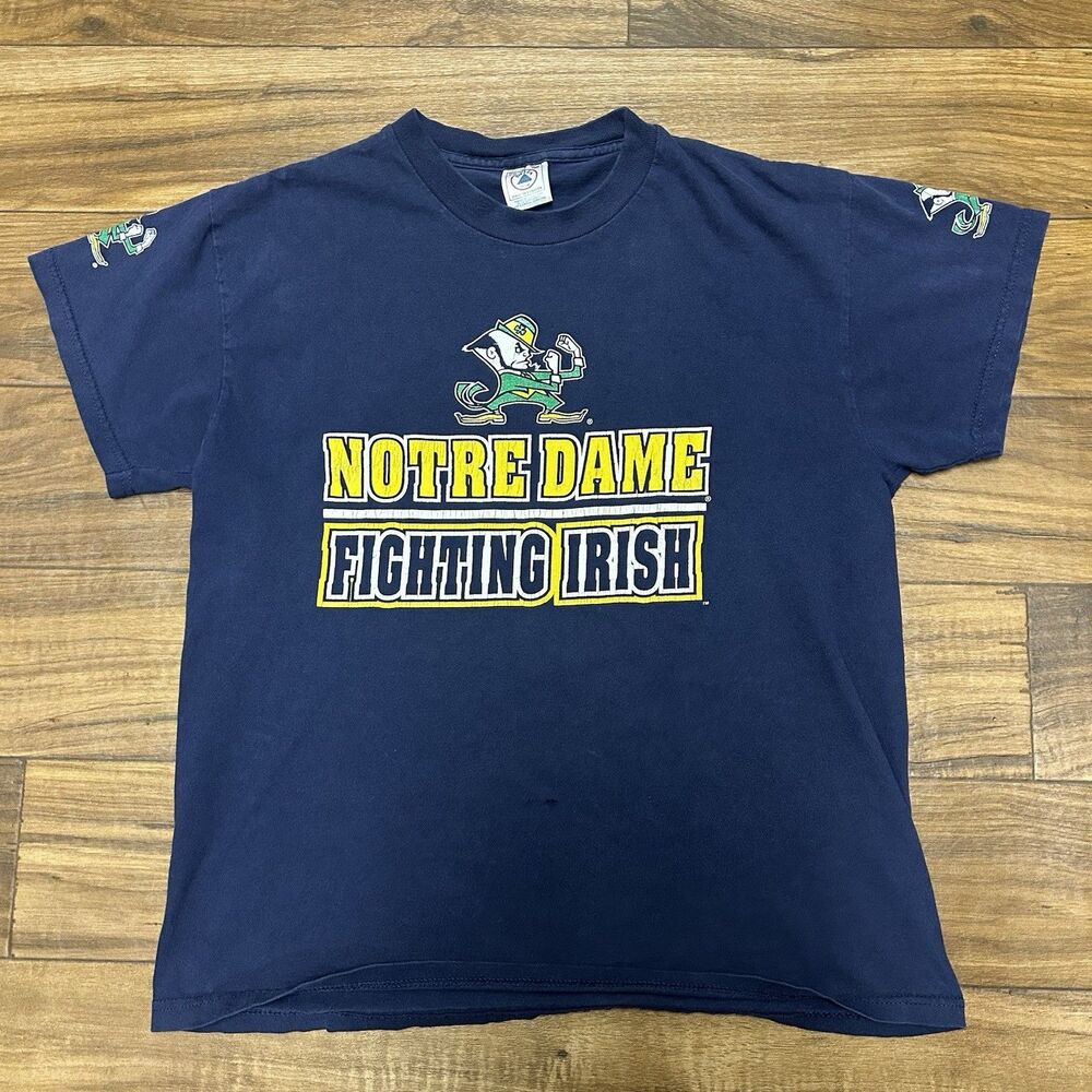 Vintage Notre Dame Fighting Irish Delta Graphic T-Shirt Size Youth XL USA